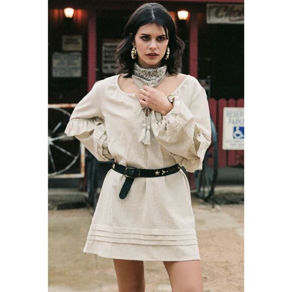 Spell & the Gypsy Collective Biscuit Lola Boho Bell Sleeve Belted Tunic Dress - Picture 2 of 13